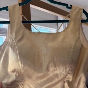 Elegant Gold Sleeveless Blouse